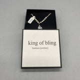 king of bling Necklace – Elegant Crystal Design for Women, Sparkling Statement Jewelry,30.6cm Waterdrop Element Rhinestone
