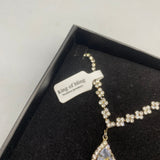 king of bling Necklace – Elegant Crystal Design for Women, Sparkling Statement Jewelry,30.6cm Waterdrop Element Rhinestone