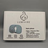 LUMIVIRE Neck Pillows, Inflatable Travel Pillow 19×12×4.7in, Ergonomic Wrap Design, Skin-Friendly Polyester TPU Fabric, Compact Support for Airplane, Office, Car or Home Use