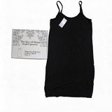 The Key of Honey NIGHTGOWNS - Elegant Lace Detail, Satin Soft Touch & Lightweight Comfort Chemise Sleepwear; Perfect for Home Lounging, Spa Nights & Romantic Evenings; Ideal for Modern Women, Brides & Gift-giving; Black, Size S