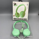 QNQOAQB Noise Cancelling Headphones, Green Over-Ear Design with Protein Ear Cushions, 3.5mm Plug, 1.2m Cable