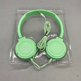 QNQOAQB Noise Cancelling Headphones, Green Over-Ear Design with Protein Ear Cushions, 3.5mm Plug, 1.2m Cable