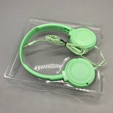 QNQOAQB Noise Cancelling Headphones, Green Over-Ear Design with Protein Ear Cushions, 3.5mm Plug, 1.2m Cable