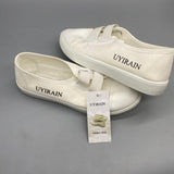UYIRAIN Outdoor Shoes – White Canvas Upper, PVC Sole, Durable and Comfortable, US Size 5.5