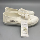 UYIRAIN Outdoor Shoes – White Canvas Upper, PVC Sole, Durable and Comfortable, US Size 5.5