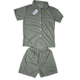 AllureFusion Pajamas - Soft Cotton Fabric, Breathable Green Stripe & Lightweight Comfort Short Sleeve Sleepwear Set for Home Lounging, Summer Nights & Relaxing Weekends; Perfect for Modern Women, Teens & Students; Green Stripe, Size S