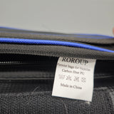 ROROUP Pannier bags for bicycles – Carbon Fiber PU, 16×20×1.3cm, Durable Bike Saddle Bag, Black/Blue, Lightweight & Compact Storage