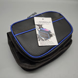 ROROUP Pannier bags for bicycles – Carbon Fiber PU, 16×20×1.3cm, Durable Bike Saddle Bag, Black/Blue, Lightweight & Compact Storage