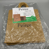 Peiree Paper Bags, 130g Kraft Material, 9.8x9.2x5.3 Inches, Eco-Friendly and Durable, Pack of 10 for Gift Wrapping and Daily Use