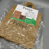 Peiree Paper Bags, 130g Kraft Material, 9.8x9.2x5.3 Inches, Eco-Friendly and Durable, Pack of 10 for Gift Wrapping and Daily Use