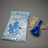 OIQUQUP Party Balloons  – 2 Heart-Shaped & 2 Star Foil Balloons (18”), 5 Latex & 5 Confetti Balloons, Ideal for Birthday, Wedding, and Celebration Decor (75g, 20×15×1cm)