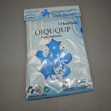 OIQUQUP Party Balloons  – 2 Heart-Shaped & 2 Star Foil Balloons (18”), 5 Latex & 5 Confetti Balloons, Ideal for Birthday, Wedding, and Celebration Decor (75g, 20×15×1cm)
