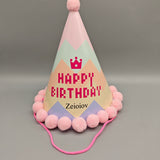 Zeioiov Birthday Party Hat – Pink 1 Piece, 16x16x19cm Cone Hat with "Happy Birthday" Text, Kids' Party Favor & Celebration Decoration