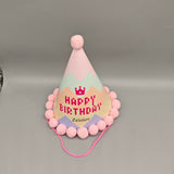 Zeioiov Birthday Party Hat – Pink 1 Piece, 16x16x19cm Cone Hat with "Happy Birthday" Text, Kids' Party Favor & Celebration Decoration