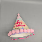 Zeioiov Birthday Party Hat – Pink 1 Piece, 16x16x19cm Cone Hat with "Happy Birthday" Text, Kids' Party Favor & Celebration Decoration