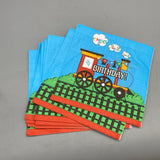 Ithryganos Personalized Paper Place Mats – 25 Pack, 32x32cm, Birthday Cartoon Train Theme, Fun and Customizable Party Tableware