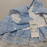 Cindiress Pet Clothings -   Size M, Stylish Blue and White Striped Pattern