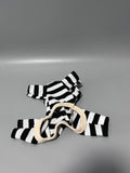 CalmCascade Pet Clothing for Small Dogs, Black and White Striped Design, Comfortable Bordered Outfit for Puppies