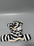 CalmCascade Pet Clothing for Small Dogs, Black and White Striped Design, Comfortable Bordered Outfit for Puppies
