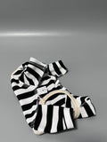 CalmCascade Pet Clothing for Small Dogs, Black and White Striped Design, Comfortable Bordered Outfit for Puppies