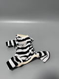 CalmCascade Pet Clothing for Small Dogs, Black and White Striped Design, Comfortable Bordered Outfit for Puppies
