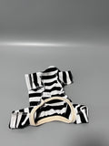 CalmCascade Pet Clothing for Small Dogs, Black and White Striped Design, Comfortable Bordered Outfit for Puppies