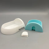Reptibudy Pet Feeding Dishes, Easy-to-Clean Detachable Design, 25×10×5cm, PP Material, Blue & White, Lightweight 100g