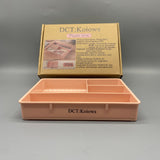 DCT:Koiows Plastic Bins, 3-Compartment Design, 15.5x3.4x20cm, Pink, for Office, Dorm & Bedroom Organization, Perfect for Stationery & Keys