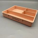 DCT:Koiows Plastic Bins, 3-Compartment Design, 15.5x3.4x20cm, Pink, for Office, Dorm & Bedroom Organization, Perfect for Stationery & Keys