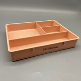 DCT:Koiows Plastic Bins, 3-Compartment Design, 15.5x3.4x20cm, Pink, for Office, Dorm & Bedroom Organization, Perfect for Stationery & Keys
