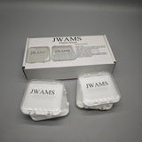 JWAMS Plastic Boxes – Set of 4, 75×75×18mm, Lightweight & Portable, Dustproof, Ideal for Jewelry, Nail Art, Crafts & Small Accessories
