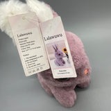 Lalawuwu Plush Dolls - Purple Rabbit Design, Soft Plush Fabric, PP Cotton Filling, Pink Color, 3.9x7.5x9.45 Inches