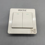 OUCUC Power Switch, 2-Way Double Control Switch with Fireproof Protection, 8.5×8.5×1cm, 10A Rated Current, High-Precision Copper Parts, Safety Protection Gate
