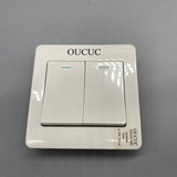 OUCUC Power Switch, 2-Way Double Control Switch with Fireproof Protection, 8.5×8.5×1cm, 10A Rated Current, High-Precision Copper Parts, Safety Protection Gate