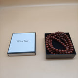 JDveTnd Prayer Beads, Handcrafted 108 Beads Bracelet with Purple Sandalwood and Rosewood Inlay, Titanium Steel Material