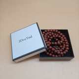 JDveTnd Prayer Beads, Handcrafted 108 Beads Bracelet with Purple Sandalwood and Rosewood Inlay, Titanium Steel Material