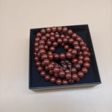 JDveTnd Prayer Beads, Handcrafted 108 Beads Bracelet with Purple Sandalwood and Rosewood Inlay, Titanium Steel Material