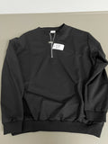 CaiYiEr Pullovers Camp Mens Quarter Zip Pullover Long Sleeve Sweatshirt Lightweight Thermal Jacket Black