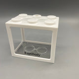 Reptibudy Reptile Terrarium, Acrylic Stackable Design, 17×10×12cm, White Enclosure for Small Reptiles