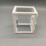 Reptibudy Reptile Terrarium, Acrylic Stackable Design, 17×10×12cm, White Enclosure for Small Reptiles