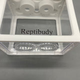 Reptibudy Reptile Terrarium, Acrylic Stackable Design, 17×10×12cm, White Enclosure for Small Reptiles