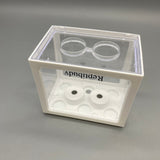 Reptibudy Reptile Terrarium, Acrylic Stackable Design, 17×10×12cm, White Enclosure for Small Reptiles