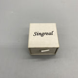 Singreal Rings, 925 Silver with Zirconia, Three-Stone Head and Ten-Stone Tail, Gold-Plated