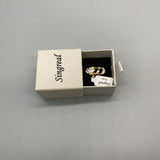 Singreal Rings, 925 Silver with Zirconia, Three-Stone Head and Ten-Stone Tail, Gold-Plated