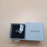 JDveTnd Rings, Black Elegant Water Drill Inlay with Adjustable Clasp Design and Titanium Steel Material