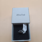 JDveTnd Rings, Black Elegant Water Drill Inlay with Adjustable Clasp Design and Titanium Steel Material