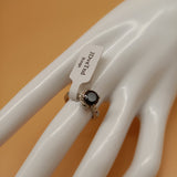 JDveTnd Rings, Black Elegant Water Drill Inlay with Adjustable Clasp Design and Titanium Steel Material