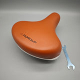 ROROUP Bicycle Saddle – Brown Comfort Seat with Shock-Absorbing Springs, PU Leather, High-Density Foam, 730g, 24×21cm