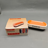 ZonaLO Scrubbing Brushes, Durable Polypropylene Cleaning Brush with White Bristles & Orange Handle, 12.5×6×4.5cm for Kitchen, Bathroom & More