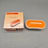ZonaLO Scrubbing Brushes, Durable Polypropylene Cleaning Brush with White Bristles & Orange Handle, 12.5×6×4.5cm for Kitchen, Bathroom & More